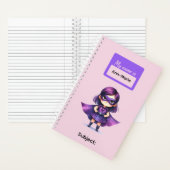 ６人のスーパーヒーロー少女のための文房具 ノートブック (内側)