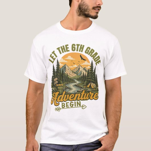 6年生の冒険が始まる先生 Tシャツ (正面)