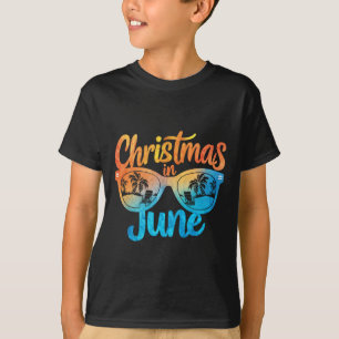 6月のクリスマス サングラス 楽しいサマーバケーション Tシャツ