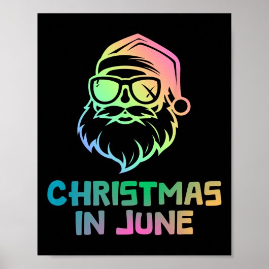 6月のクリスマス サンタのいる楽しい夏の休日 ポスター (正面)
