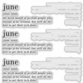 ６月の誕生日の定義 シール (正面)