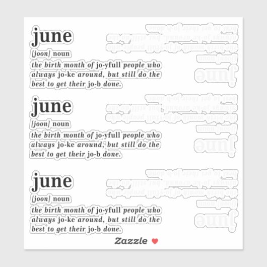 ６月の誕生日の定義 シール (シート)