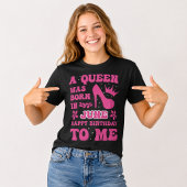 6月の誕生日ガールTシャツ ピンクのプリンセス・クイーン Tシャツ