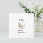 6月の誕生石 誕生日 名前 パール カード (スタンド正面)