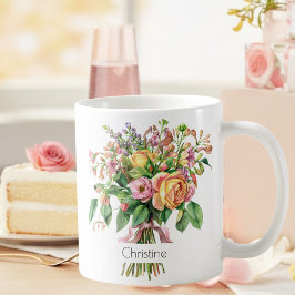 6月の誕生花マグ|バラとスイカズラ コーヒーマグカップ