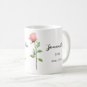 6月の誕生花ローズ 名前入り コーヒーマグ コーヒーマグカップ (正面右)