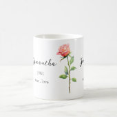 6月の誕生花ローズ 名前入り コーヒーマグ コーヒーマグカップ (中央)