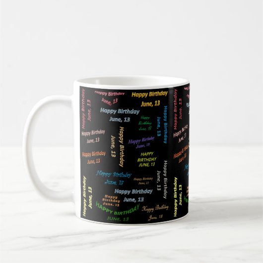 6月13日 誕生日マグカップ コーヒーマグカップ (左)