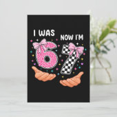 6歳から7歳へ かわいい誕生日の数字 招待状 (スタンド正面)