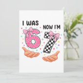 ６歳だったけど今７さい、かわいい誕生日の数字だよ 招待状 (スタンド正面)