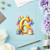 ６歳の誕生日おめでとう アクリル招待状 (インサイチュ (ウェディング))