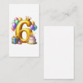 6歳の誕生日おめでとう エンクロージャーカード (正面/裏面)