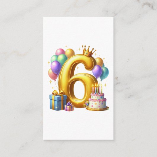 6歳の誕生日おめでとう エンクロージャーカード (正面)