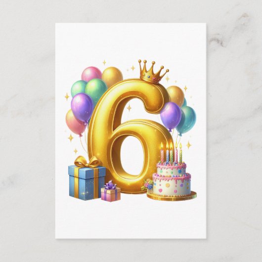 6歳の誕生日おめでとう エンクロージャーカード (正面)