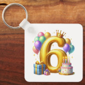 ６歳の誕生日おめでとう キーホルダー (正面)