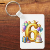 ６歳の誕生日おめでとう キーホルダー (正面)