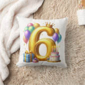 6歳の誕生日おめでとう クッション (ブランケット)