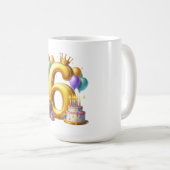 6歳の誕生日おめでとう コーヒーマグカップ (正面右)