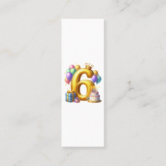 ６歳の誕生日おめでとう コーリングカード (正面)