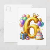 ６歳の誕生日おめでとう シーズンポストカード (正面/裏面)