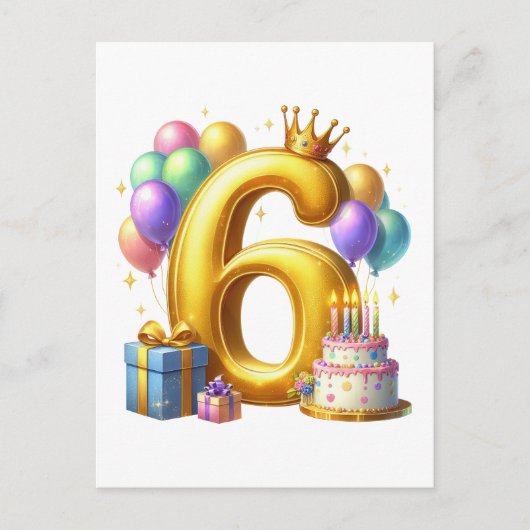 ６歳の誕生日おめでとう シーズンポストカード (正面)