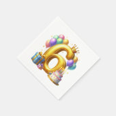 ６歳の誕生日おめでとう スタンダードカクテルナプキン (角)
