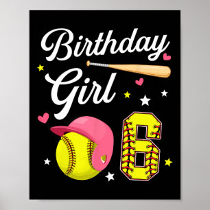 6歳の誕生日おめでとう ソフトな6歳の女の子 ポスター