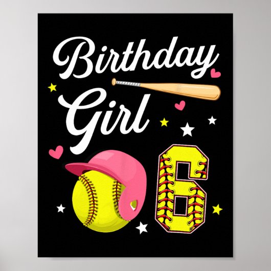 6歳の誕生日おめでとう ソフトな6歳の女の子 ポスター (正面)