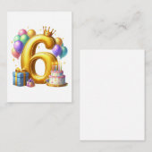 6歳の誕生日おめでとう ノートカード (正面/裏面)