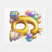 6歳の誕生日おめでとう フリースブランケット (正面(横))