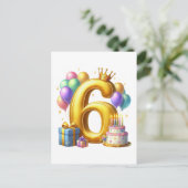 ６歳の誕生日おめでとう ポストカード (スタンド正面)