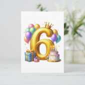 ６歳の誕生日おめでとう 出欠カード (スタンド正面)