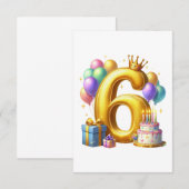 ６歳の誕生日おめでとう 出欠カード (正面/裏面)