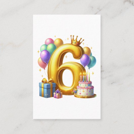 ６歳の誕生日おめでとう 名刺 (正面)