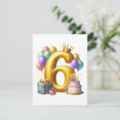 ６歳の誕生日おめでとう 招待状 (スタンド正面)