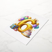 ６歳の誕生日おめでとう 箔招待状 (回転した状態)