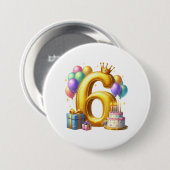 ６歳の誕生日おめでとう 缶バッジ (正面&裏面)