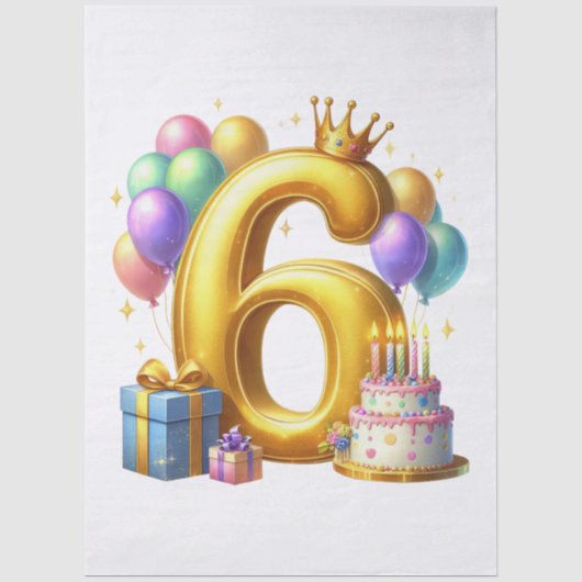６歳の誕生日おめでとう 薄葉紙 (正面)