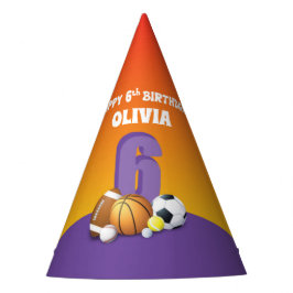 ６歳の誕生日スポーツ女子ギフト パーティーハット