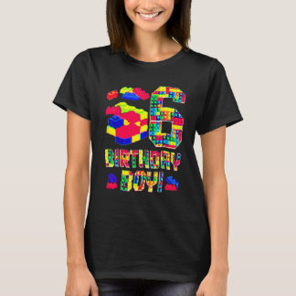 ６歳の誕生日 コスプレ ブロック ビル建設 男の子 Tシャツ