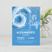 ６歳の誕生日 風船少年 青いネオン 招待状 (スタンド正面)