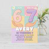 6歳7歳の女の子の誕生日パーティーの招待状 招待状 (スタンド正面)