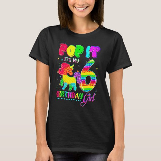 6歳 ユニコーン お誕生日おめでとう ガール ユニコーン Tシャツ (正面)