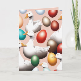 ６羽のガチョウが切り取られて横たわる シーズンカード