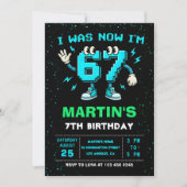 67のミーム 誕生日おめでとう 6歳7歳 招待状 (正面)