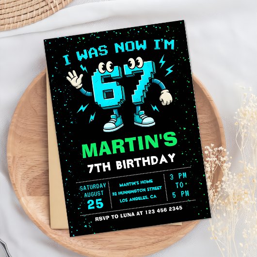 67のミーム 誕生日おめでとう 6歳7歳 招待状