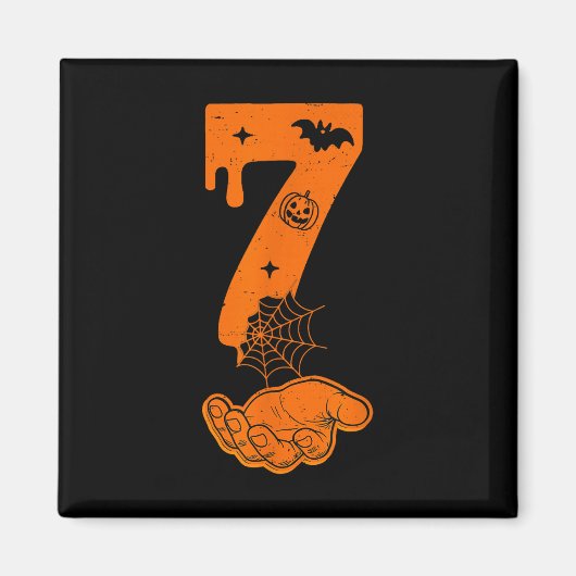 67番 数字のマッチ 6と7 ミーム ハロウィン マグネット (正面)