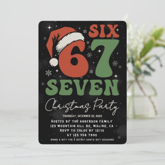 ６７ ファニーサンタハット クリスマス Xmas ミーム 招待状 (スタンド正面)