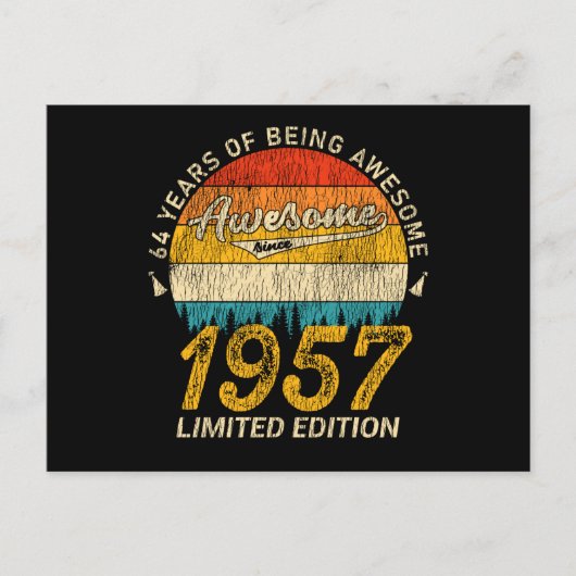 68歳の1957年レトロ最高の68歳の誕生日プレゼント ポストカード (正面)