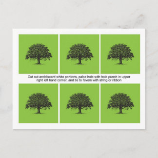 ６　春　ツリー　グリーン/ブラック　ウェディング　ギフト　タグ ポストカード